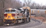 DL&W 1074 brings train 289 around Turtle Tree curve at Waddy KY