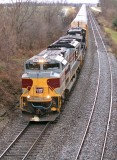Westbound 289 eases down the main, ready to stop at West Waddy to meet a pair of Eastbounds