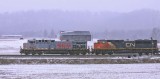 KCS & CN power on NS 167 at Bowen