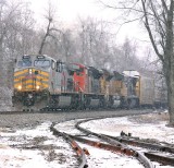 KCS, CN, UP & NS power on train 167 at Moreland