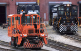 The  Juniata shop trackmobile works with NS 2381 to move dead power around the turntable 