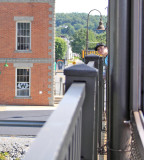 Gage peers out from foamer jail at Gallitzin, Pa 