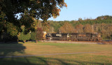 A sad looking SD70 leads 285 by the golf course at Evansville, TN 