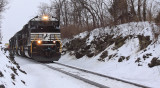 NS 22a in the icy cut at Convoy, KY on a nasty winter day 