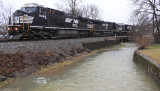 NS 891 and a rain swollen Town Branch Creek in Harrodsburg 