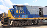 TTI 5808 (B36-7) outside the roundhouse at Paris, still in CSX paint 