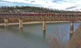 NS OCS 950 crosses the Cumberland River Bridge Southbound