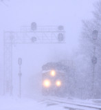 376 gets back on the move at Talmage during a heavy snow 