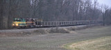 LIRC 1803 leads a loaded rail train South on the old PRR mainline 