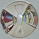 Little planet wardrobe, with a tripod