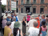The Group on a Walking Tour of Madrid