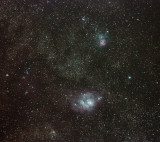 Lagoon Nebula and Trifid Nebula