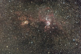 Near and far nebulae in Carina