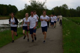 Students of Sint Janscollege running in Bossche Broek, s-Hertogenbosch