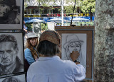 La Rambla, portrait artist