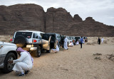 Desert caravan, preparing for sand