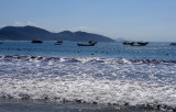 Garopaba; beach and boats.