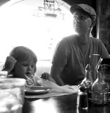 Gabriella and Glenn, Carolinas husband; in a restaurant included in the tour.  