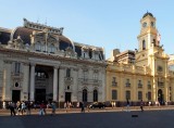 Santiago downtown: the Central Post Office and the National Museum of History.