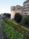 Angers Castle or the Chateau du Roi René (13th Century); outside view.
