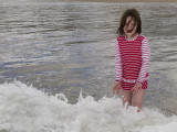 Josie plays in the waves