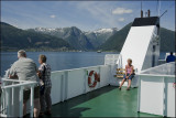 Eva on the ferry to Vangsnes.......