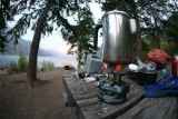 Morning Coffee Perking With Coleman 508 stove