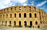 Roman Colosseum, built AD 230 - 238, dwarfs the modern town of El Jem