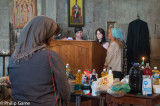 Food being blessed at the Jvari Church