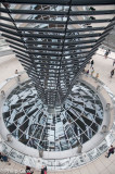 Inside the dome of the Bundestag building