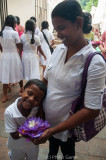 Mother-and-son pilgrims at the Temple of the Tooth