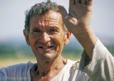 Bulgarian peasant farmer at the roadside