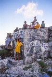 Children playing on a wartime bunker