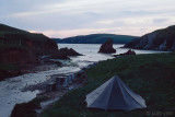 Our first campsite near Spiggie Loch - Onze eerste kampeerplaats bij Spiggie Loch