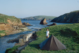 Our first campsite near Loch of Spiggie - Onze eerste kampeerplaats bij Spiggie Loch