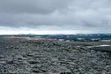 Landscape with volcanic stones and ash