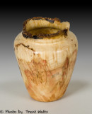 Natural edged Manitoba Maple burl vessel.