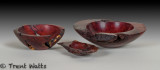 Triplet of bowls made from one piece of Manzanita root.
