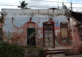 War-damaged house
