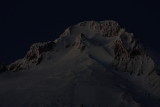 Top of Mt Hood in the Alpenglow about 35 minutes after sundown