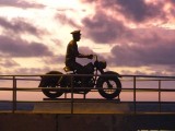 Pedro Infante Motorcycle Statue Sunset