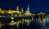 Dresden Night Cityscape from the Elbe