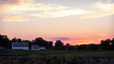 Sunset w White Barn