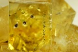 Fluorite gem twin (15 mm) with sulphide inclusions, 6 cm specimen. Hilton Mine, Scordale, Cumbria.