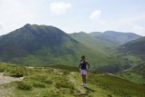 View across to Causey Pike from Barrow (oh, and Cristina in the foreground).