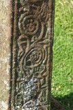 Irton cross, 3m carved red sandstone cross dating to the 9th century. Celtic spiral and fret designs rather than Scandinavian