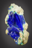 Linarite crystals to 16 mm with cerussite in 29 mm group. Caldbeck Fells. ex Carlton Davis (1920-2003) collection.