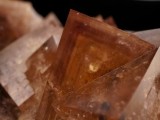 Detail of zoned fluorite in 11 cm specimen. Brownley Hill (though labelled Stotfield Burn Mine, Rookhope)