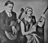 Jan and Cora Gordon with their instruments, from the 1931 catalogue of their exhibition at the Twenty One Gallery, London.