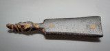 Strap end (Thomas 2000 Class I), 11th century, 37 mm with beast head.